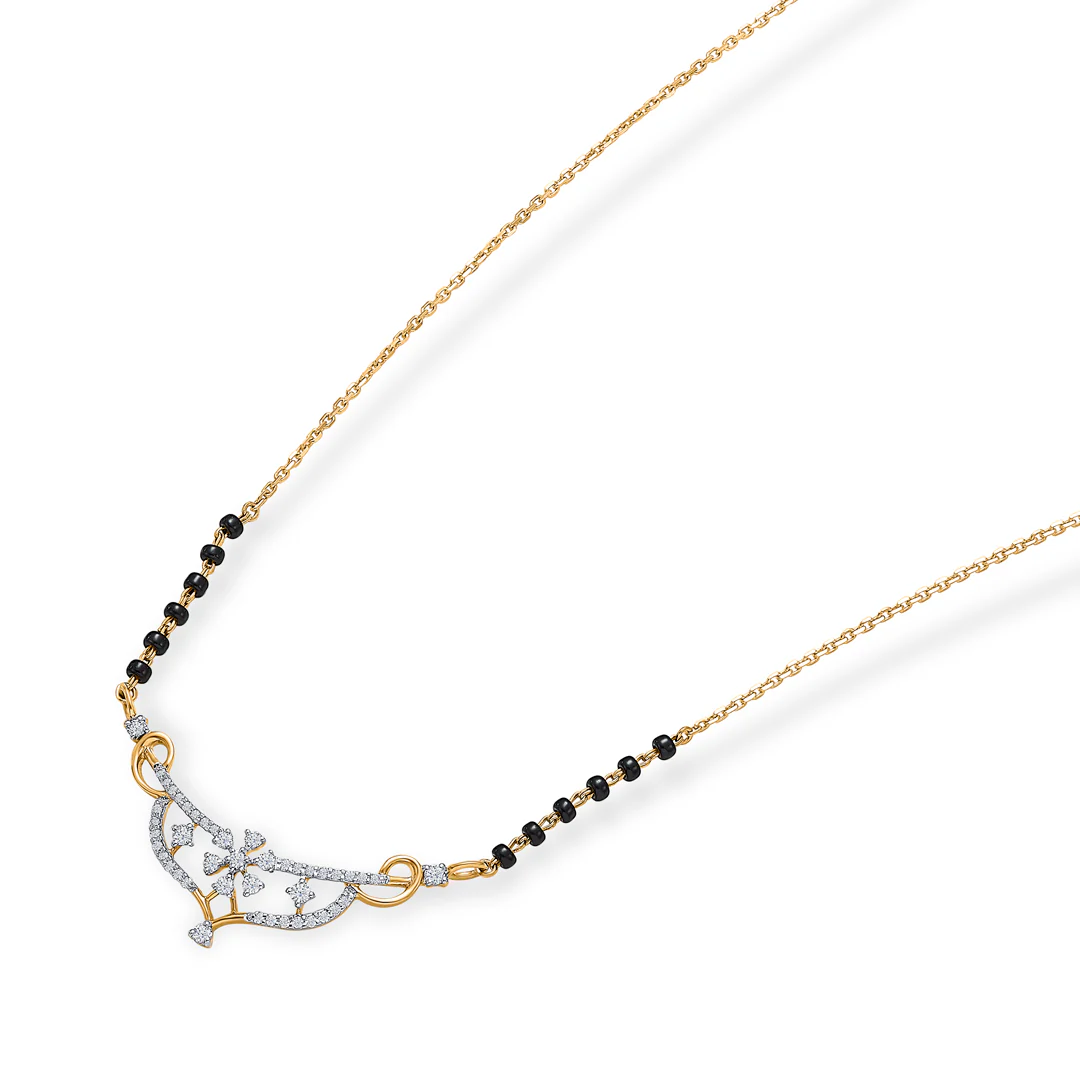 Harmonic Knot Gold & Diamond Modern Mangalsutra For Women - Image 3
