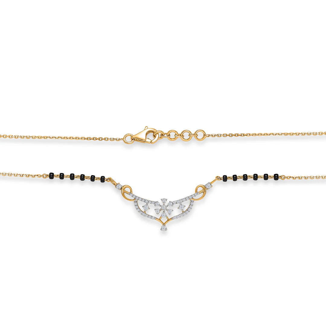 Harmonic Knot Gold & Diamond Modern Mangalsutra For Women - Image 4