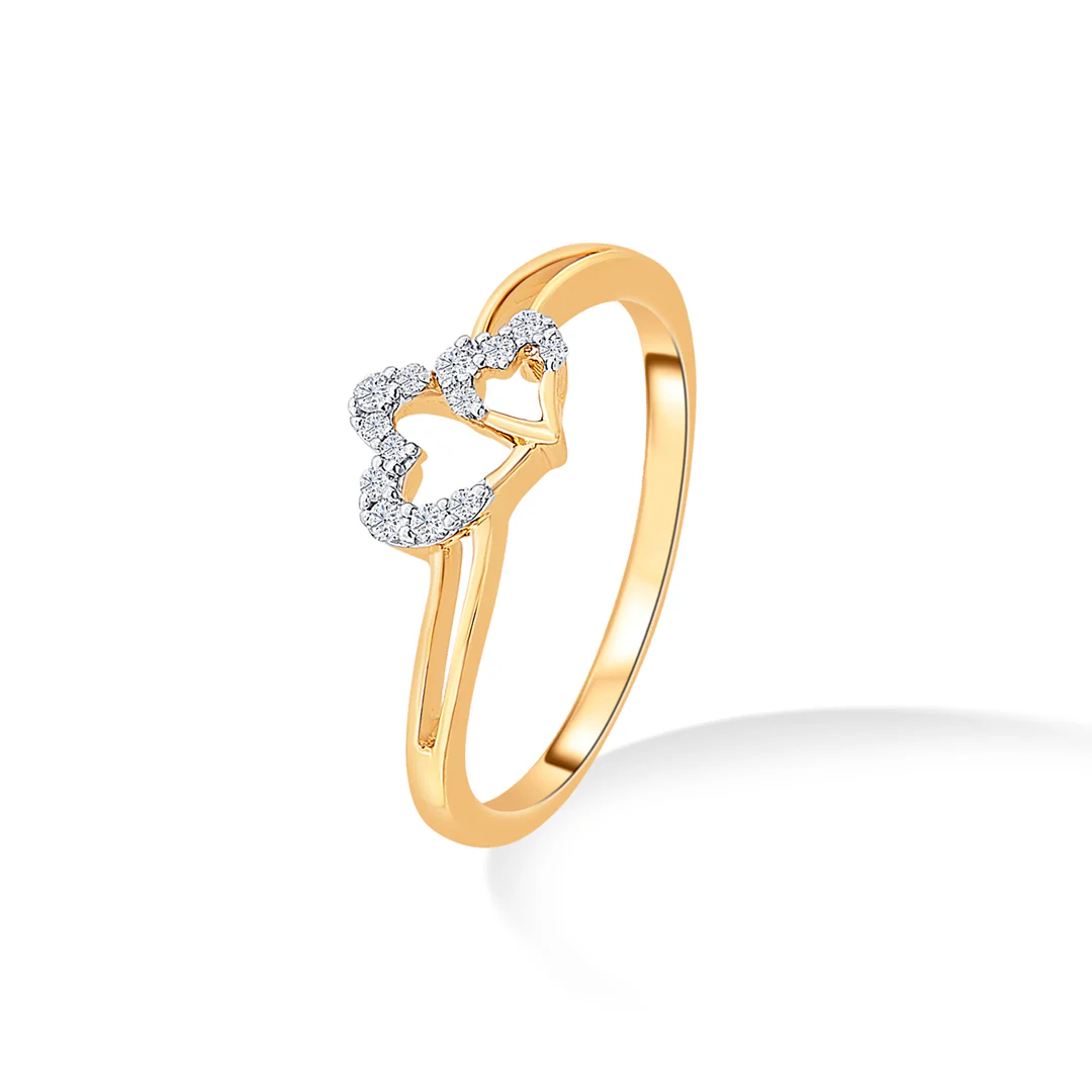 Heart Entwine Gold & Diamond Ring - Image 2