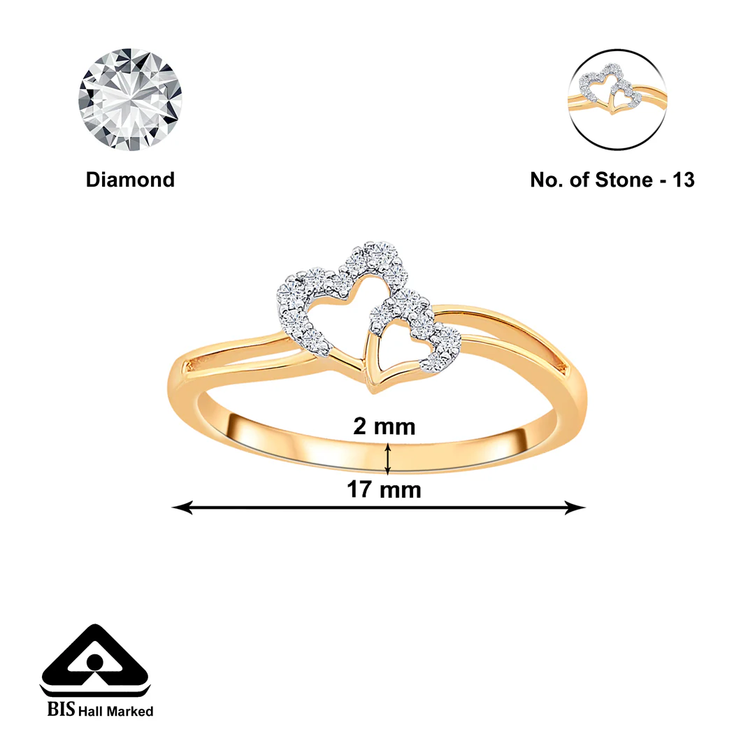 Heart Entwine Gold & Diamond Ring - Image 4