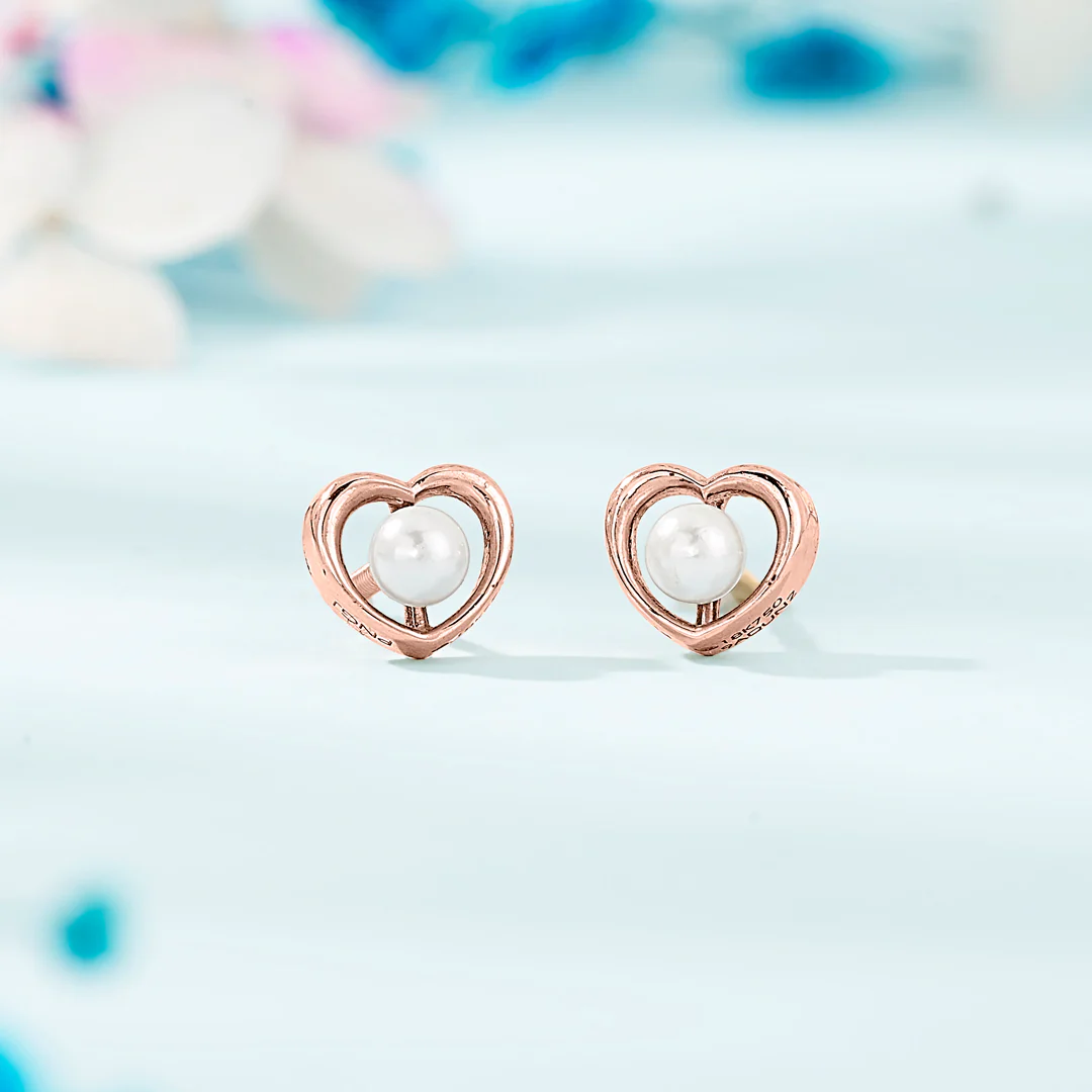 Heart Lume Gold Stud Earring For Women