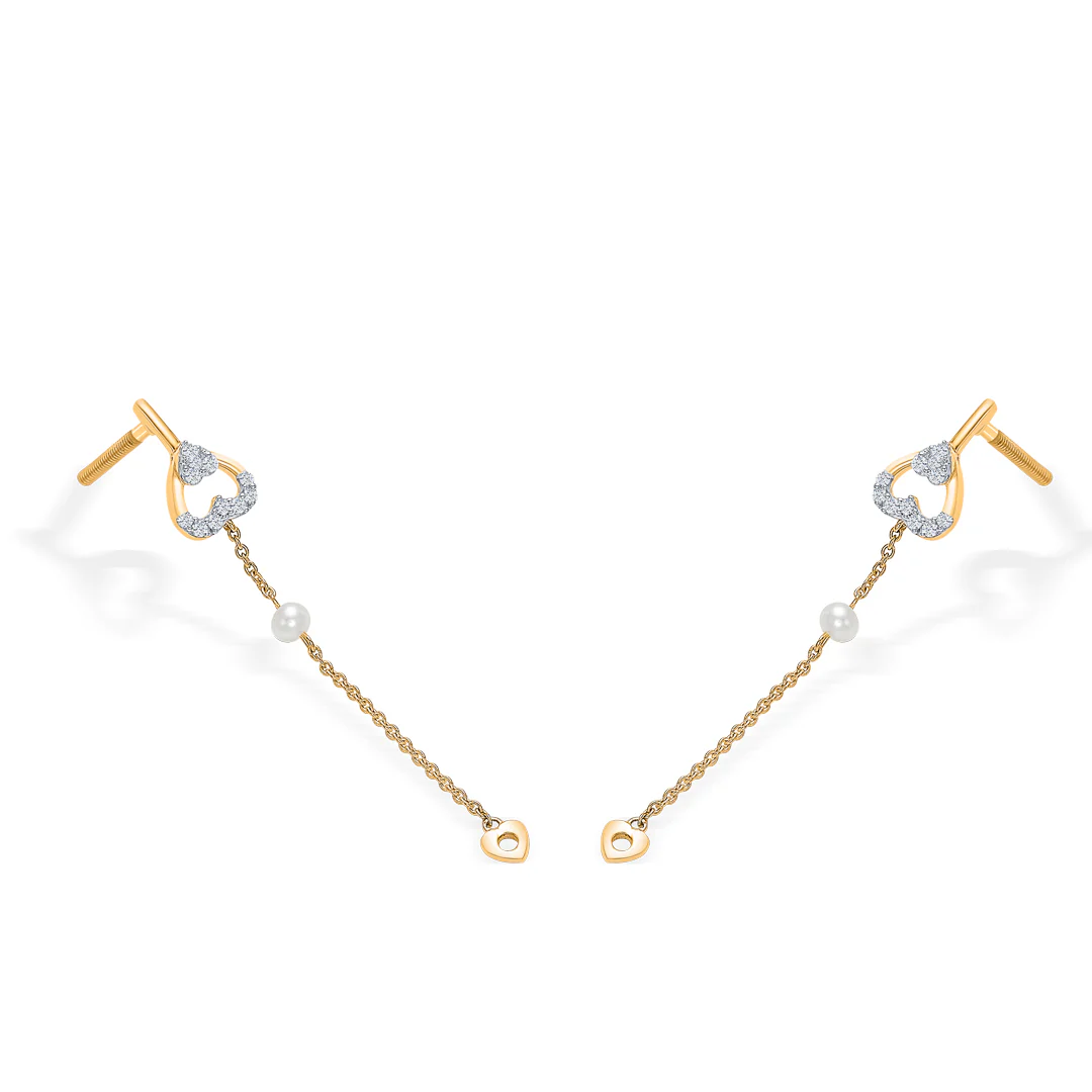 Heartline Gold & Diamond Drops & Dangler Earring - Image 2
