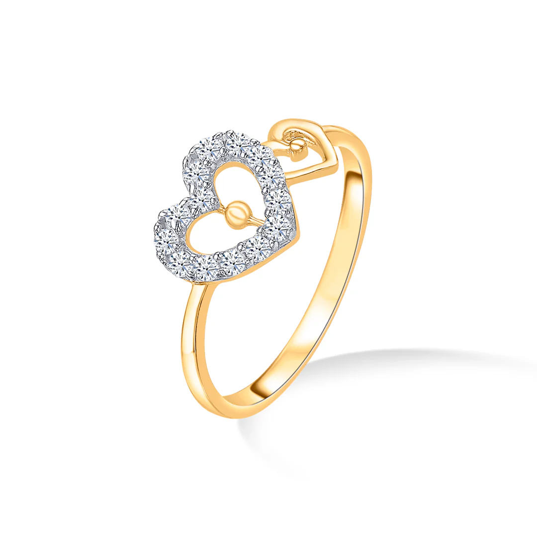 Hearts Aligned Gold Casual Ring - Image 2