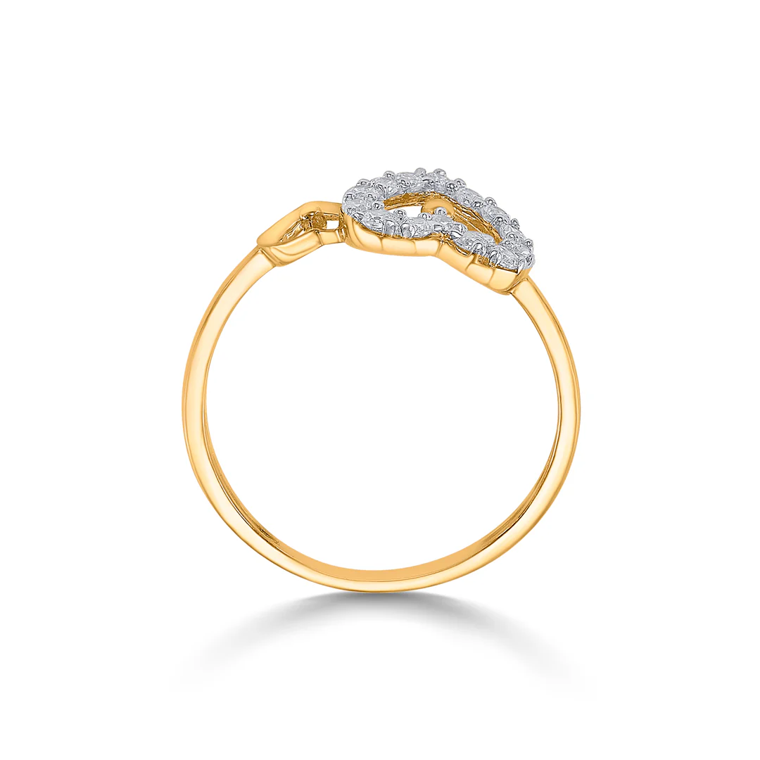 Hearts Aligned Gold Casual Ring - Image 3