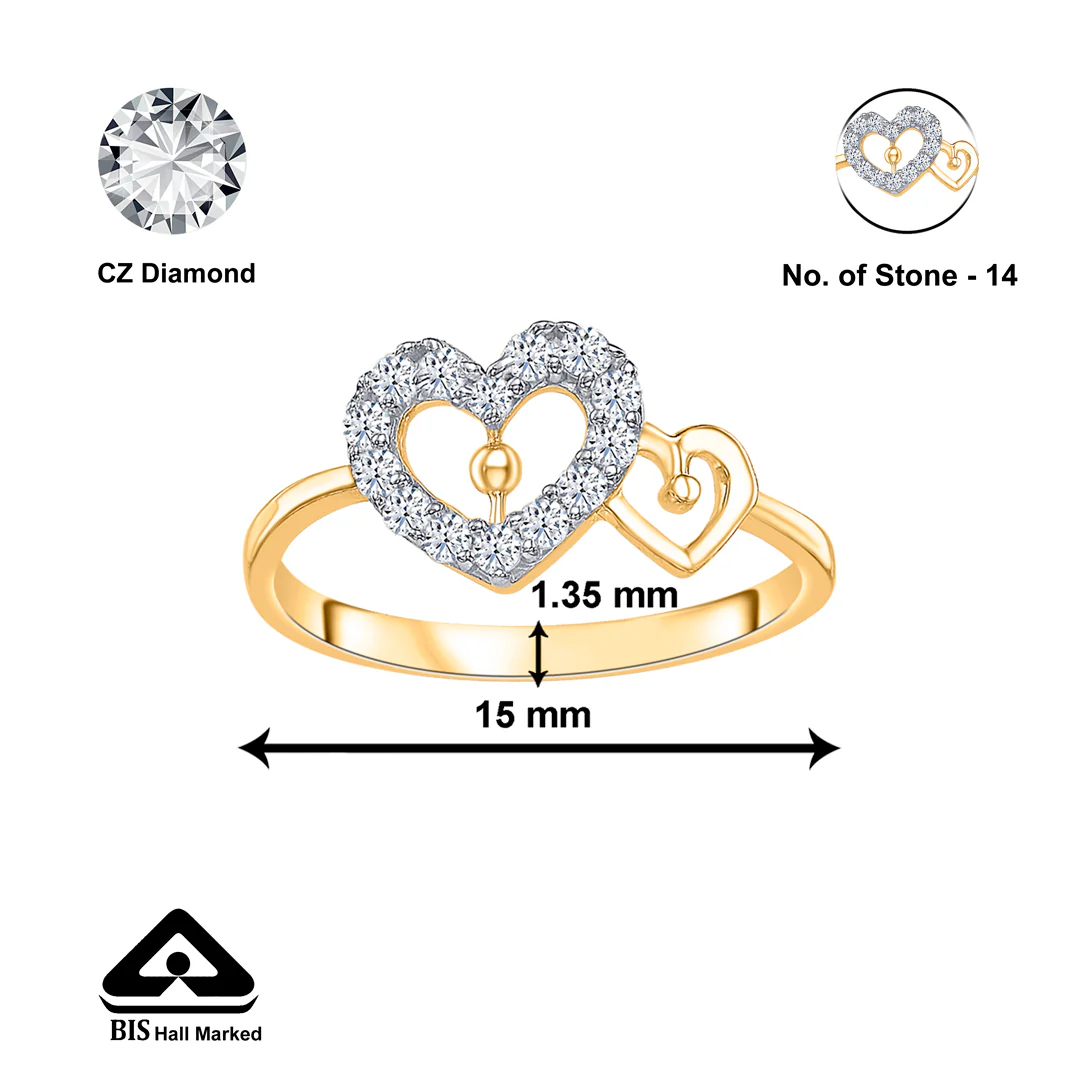 Hearts Aligned Gold Casual Ring - Image 4
