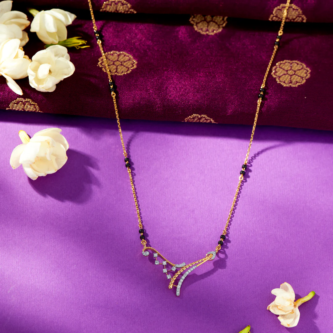 Heavenly Bond Gold & Diamond Modern Mangalsutra For Women