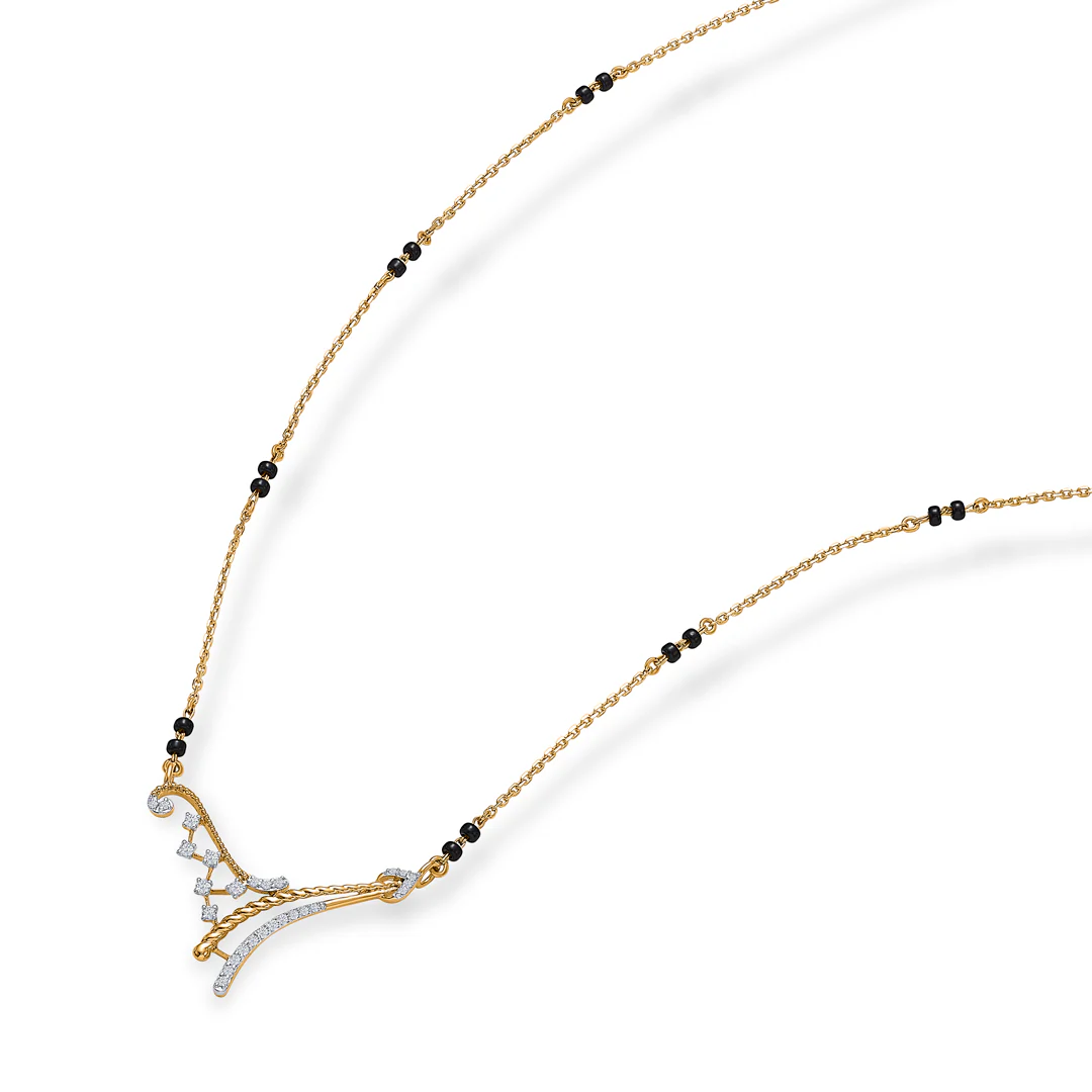 Heavenly Bond Gold & Diamond Modern Mangalsutra For Women - Image 3