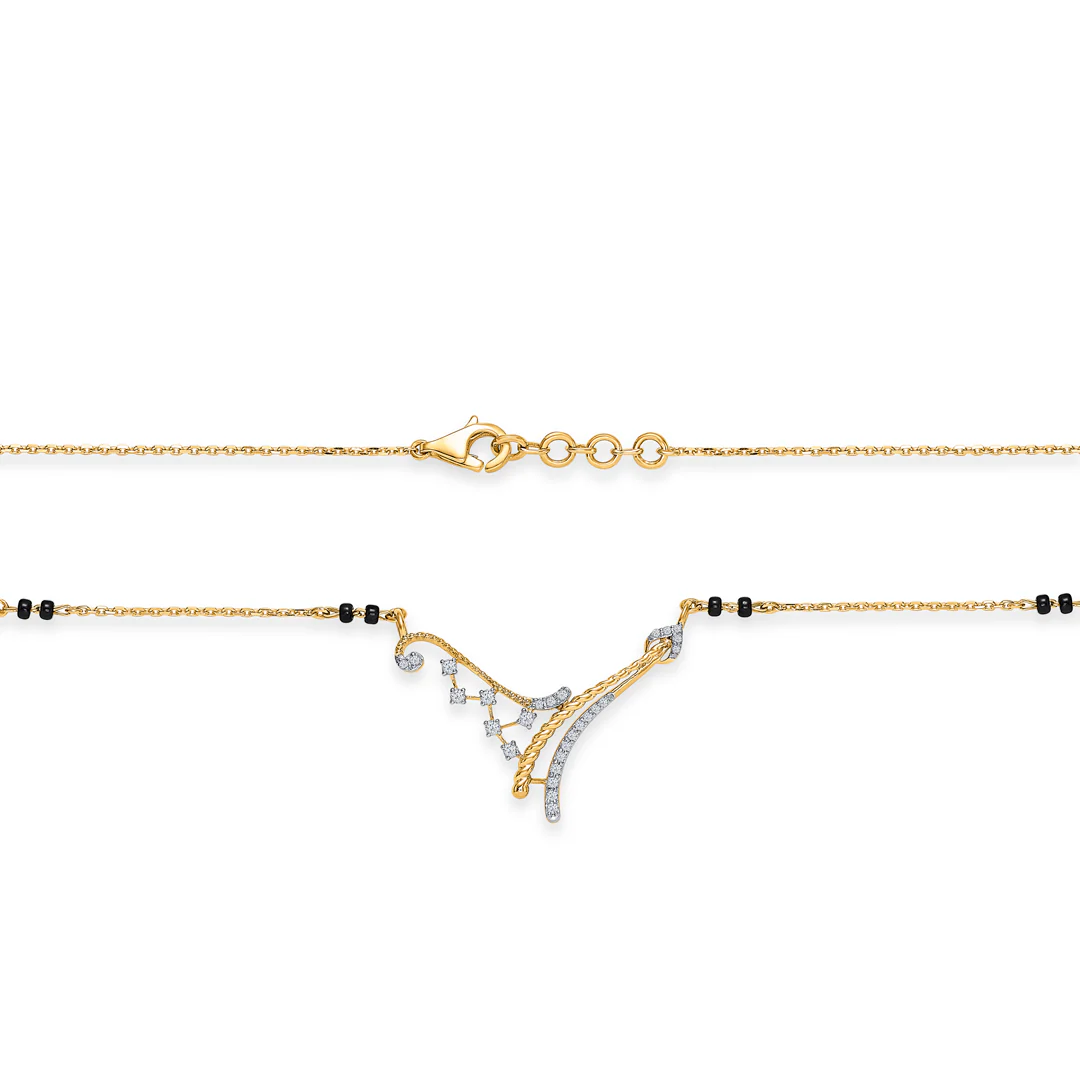 Heavenly Bond Gold & Diamond Modern Mangalsutra For Women - Image 4