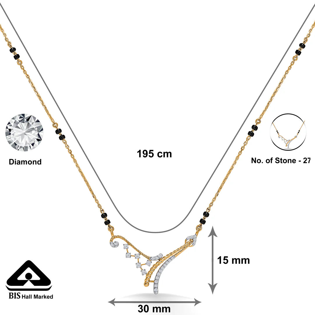 Heavenly Bond Gold & Diamond Modern Mangalsutra For Women - Image 5