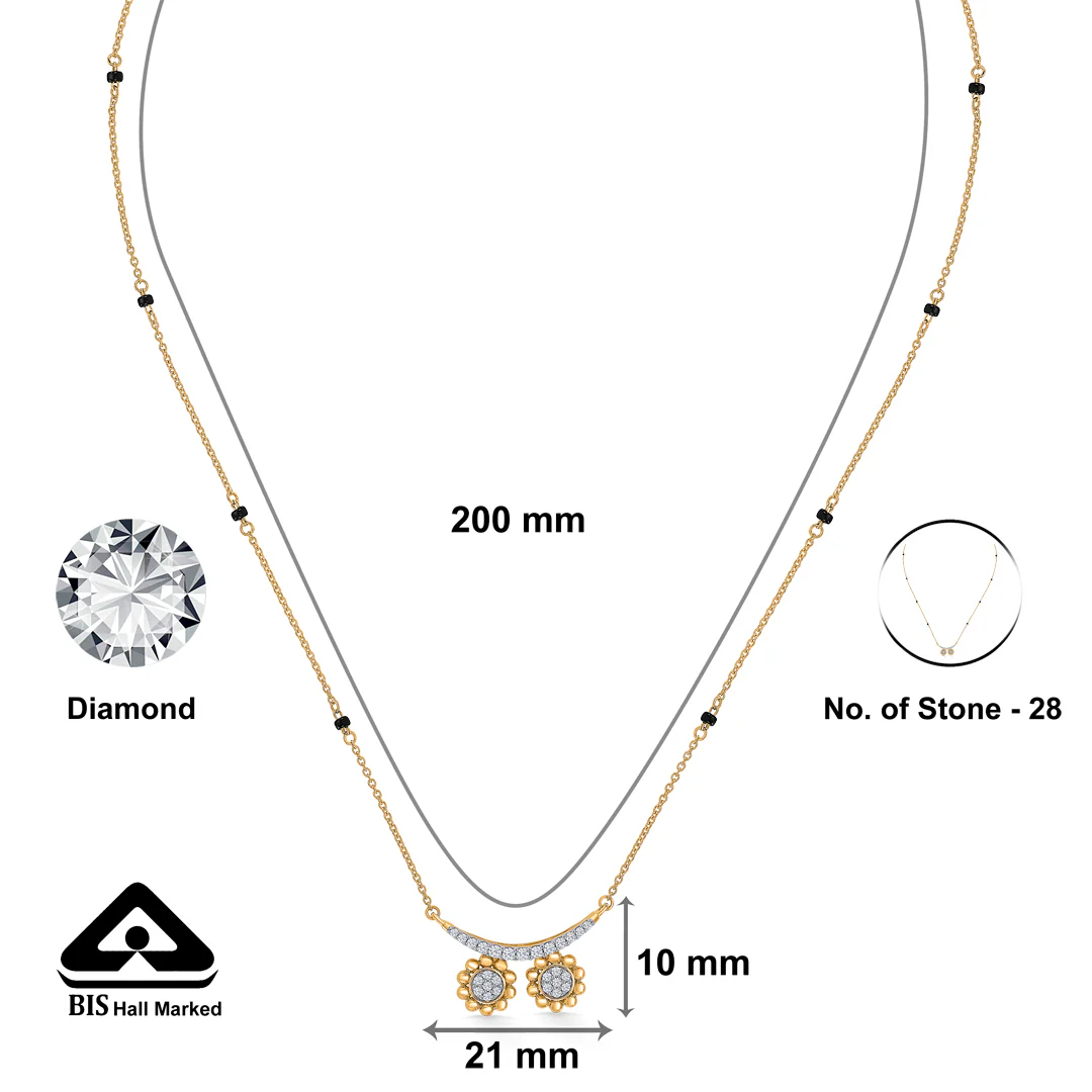 Heritage Wati Gold & Diamond Modern Mangalsutra for Women - Image 2