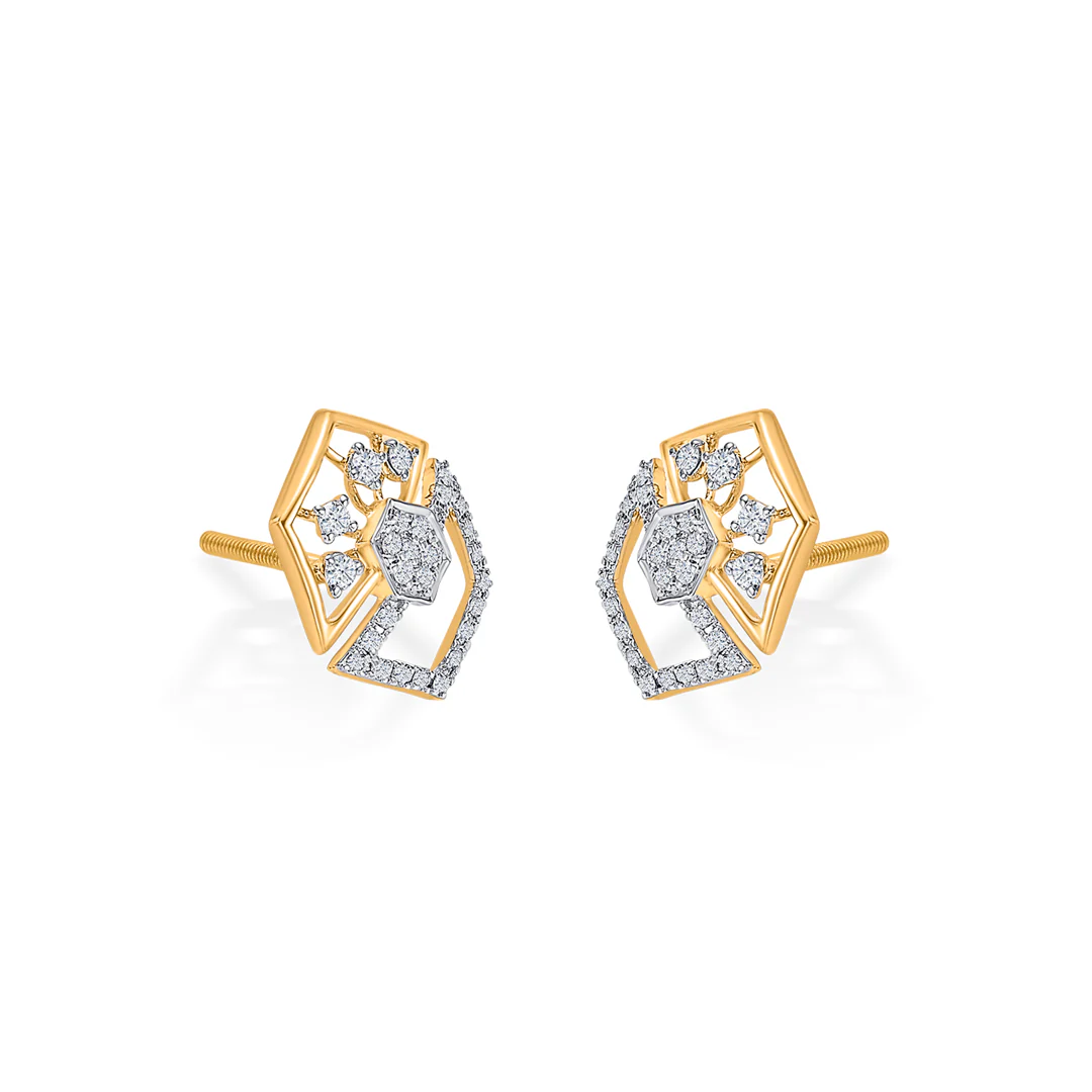 Hexa Spark Gold & Diamond Pendant Set For Women - Image 4