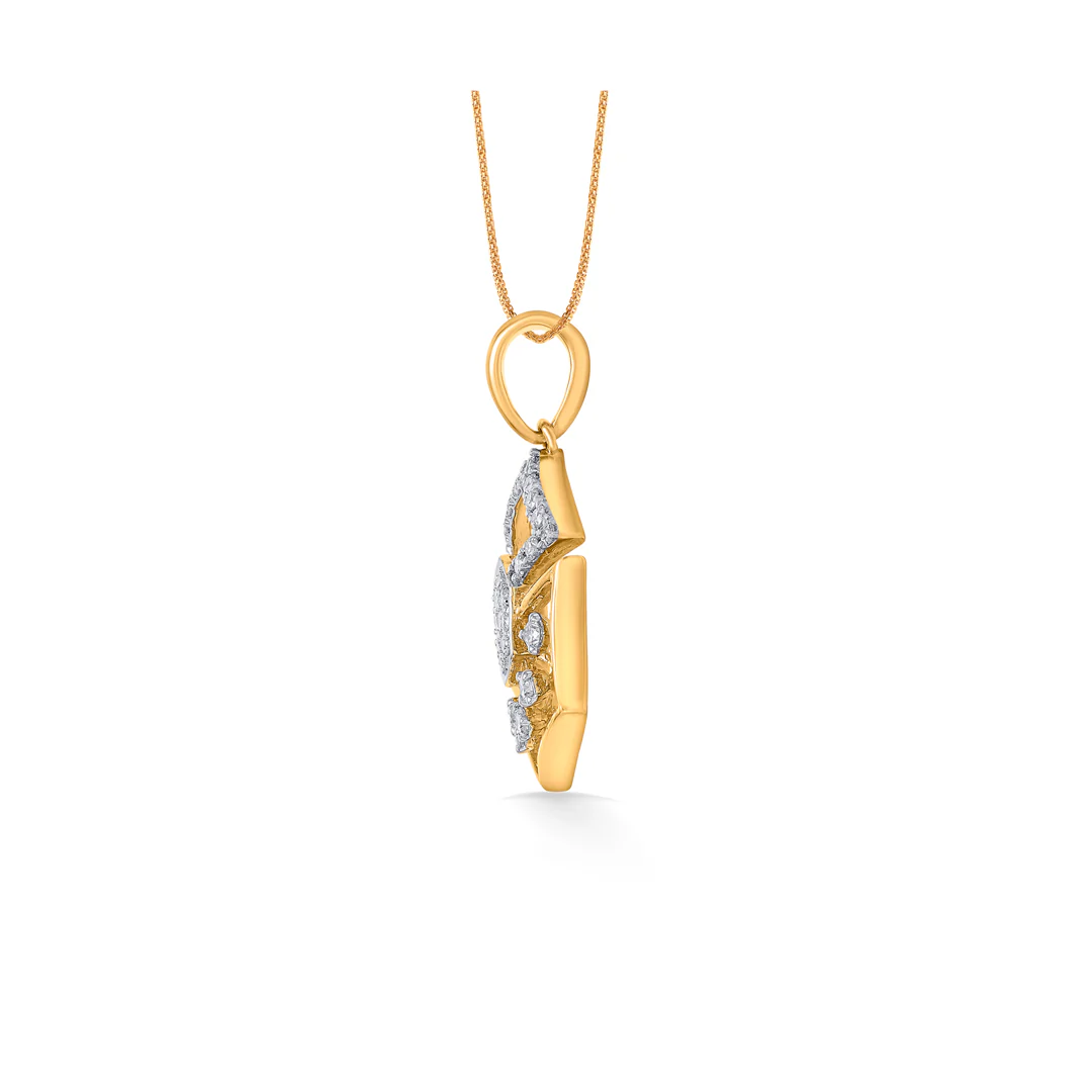 Hexa Spark Gold & Diamond Pendant Set For Women - Image 6