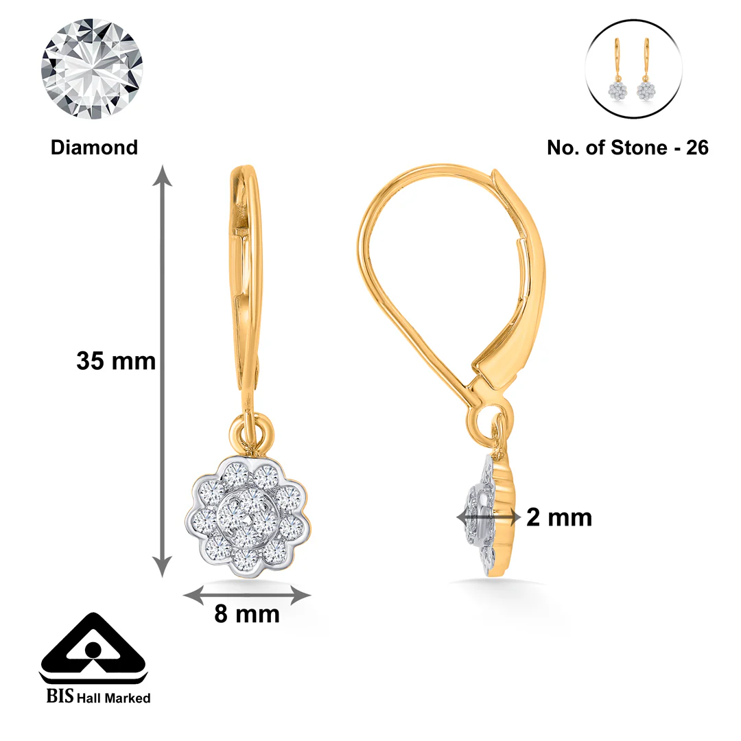 Hexad Gold & Diamond Hoops & Huggies Earring For Women - Image 5