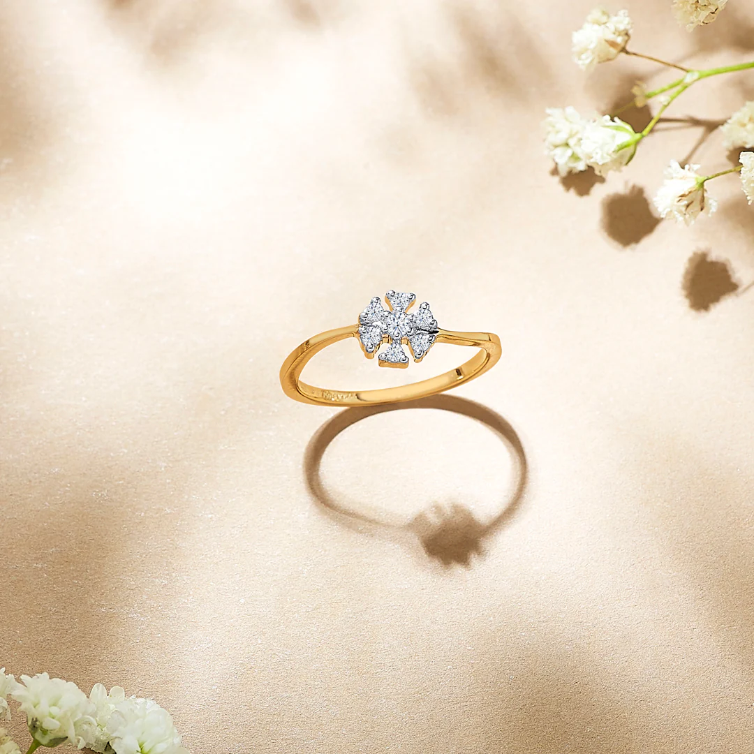 Icy Bloom Gold & Diamond Ring