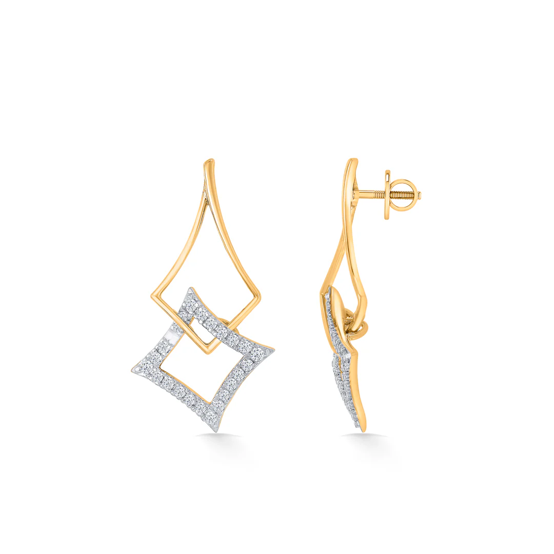 Imperial Glide Gold Dangler Earring For Women - Image 3