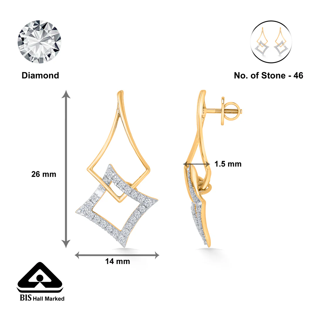 Imperial Glide Gold Dangler Earring For Women - Image 5