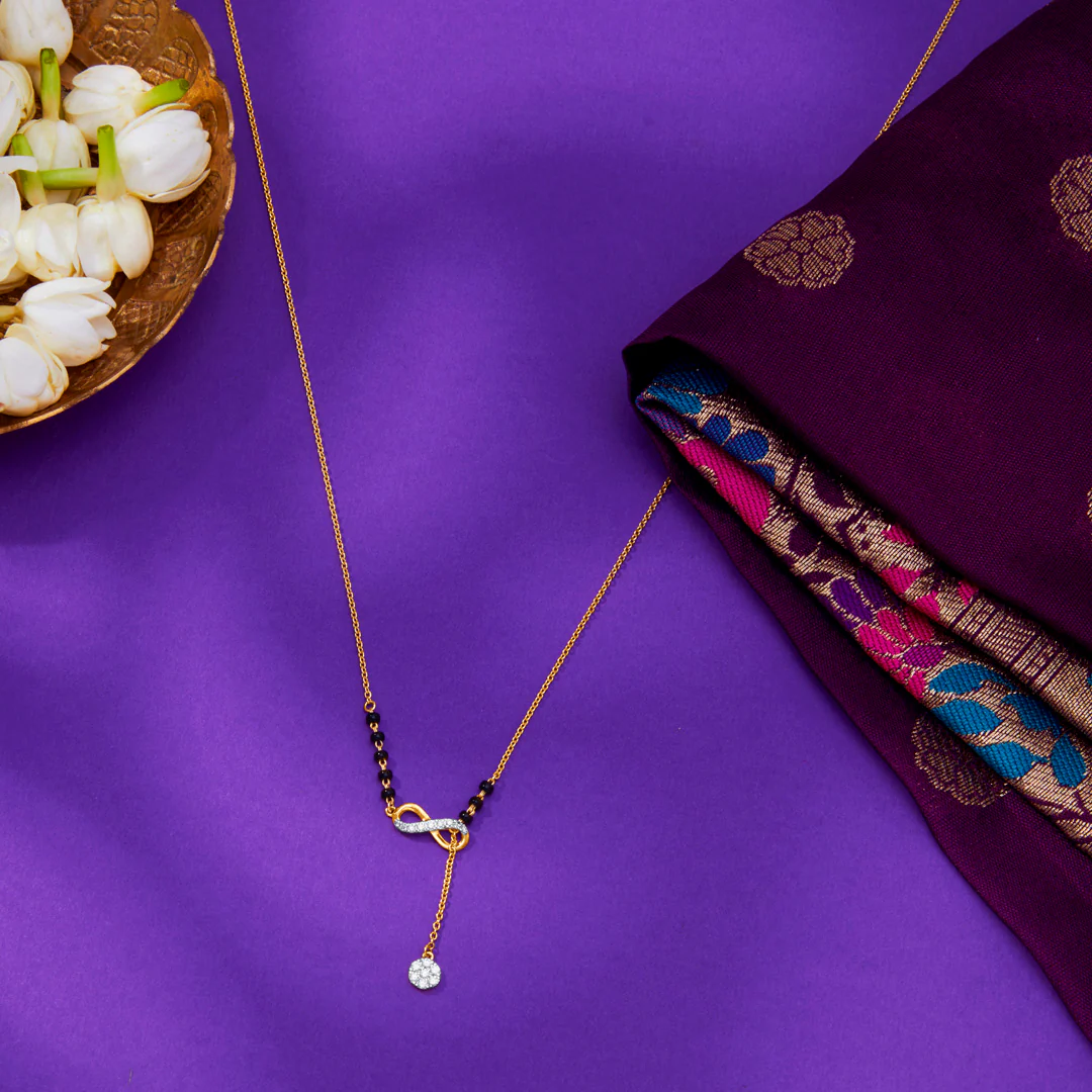 Infinity Glow Gold & Diamond Modern Mangalsutra for Women
