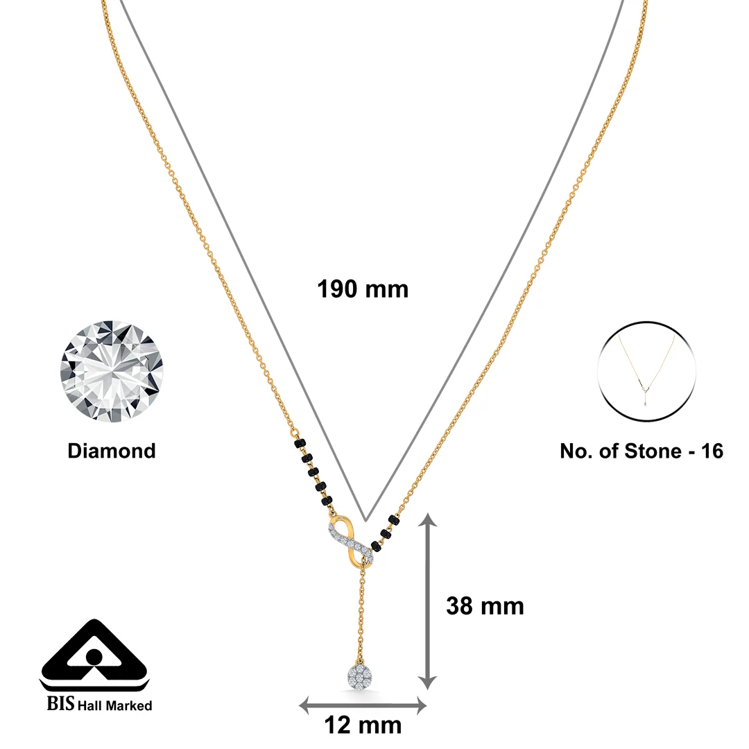 Infinity Glow Gold & Diamond Modern Mangalsutra for Women - Image 2