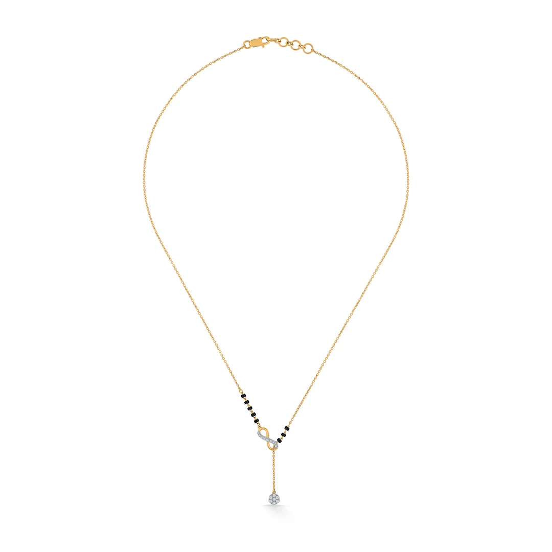 Infinity Glow Gold & Diamond Modern Mangalsutra for Women - Image 3