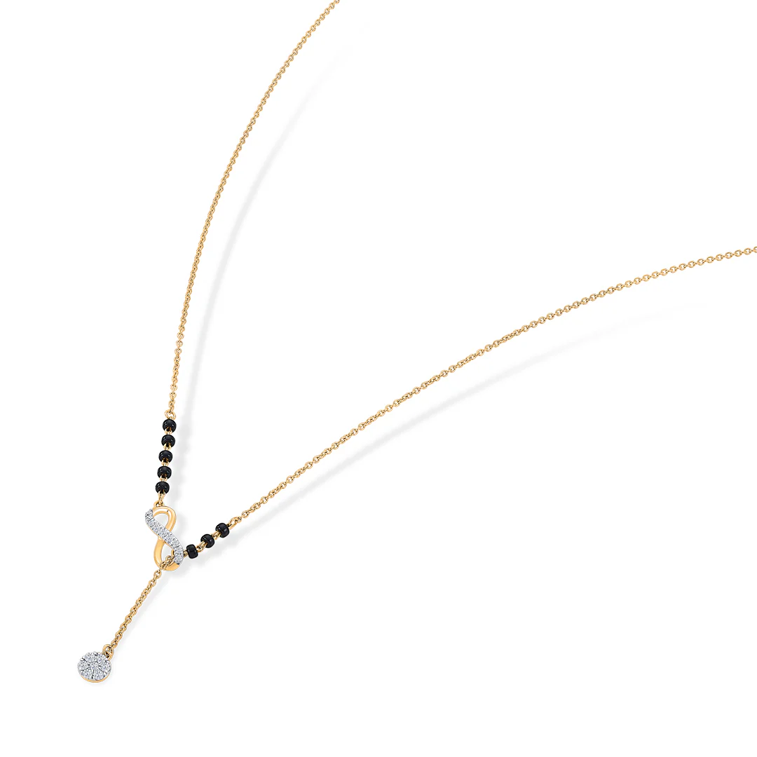 Infinity Glow Gold & Diamond Modern Mangalsutra for Women - Image 4