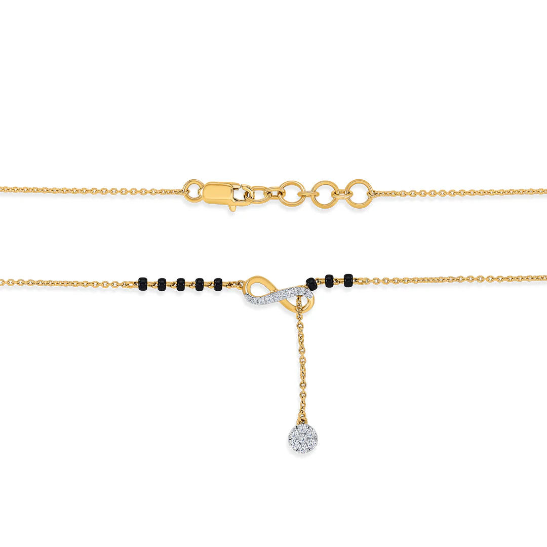 Infinity Glow Gold & Diamond Modern Mangalsutra for Women - Image 5