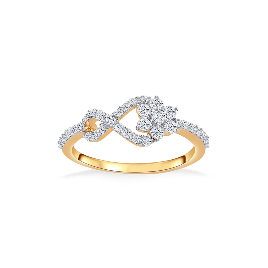 Infinity Gold & Diamond Casual Ring For Women - Image 2