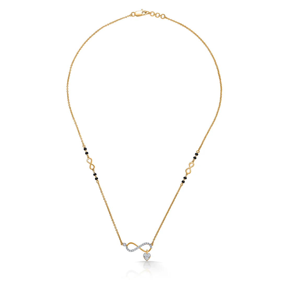 Infinity Gold & Diamond Modern Mangalsutra For Women - Image 2