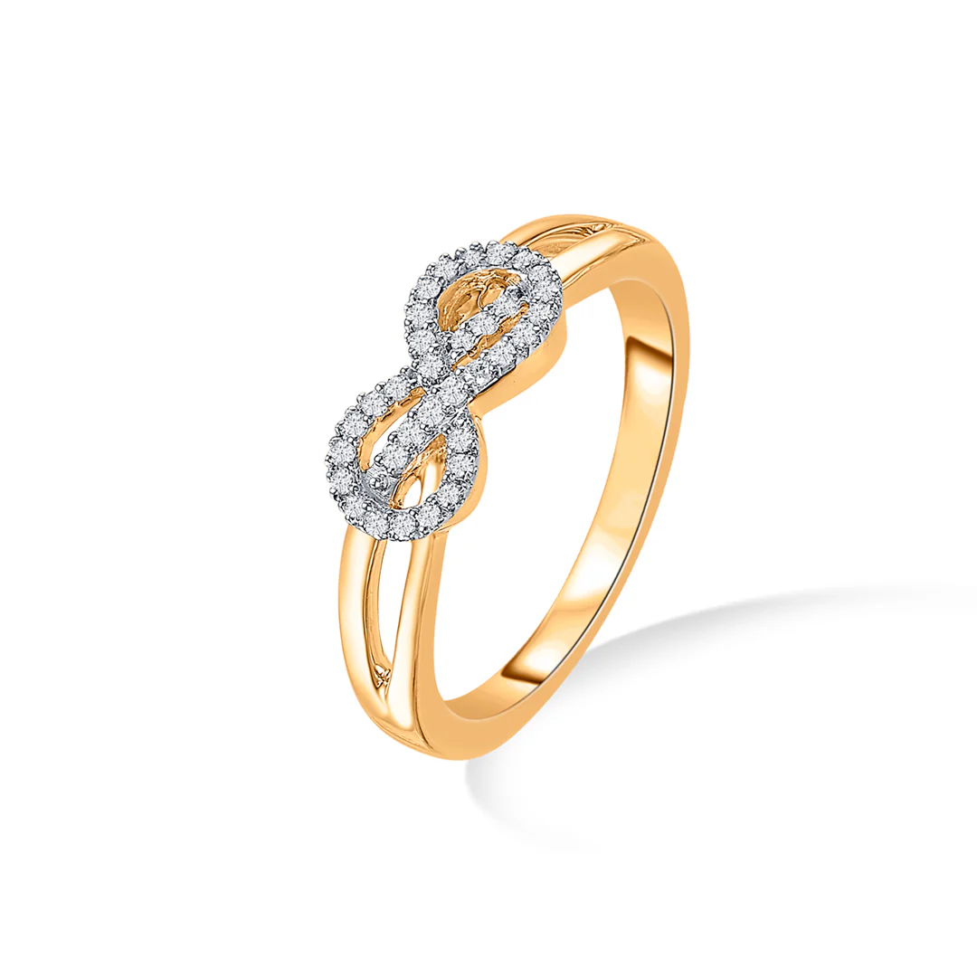Infinity Gold & Diamond Ring For Women