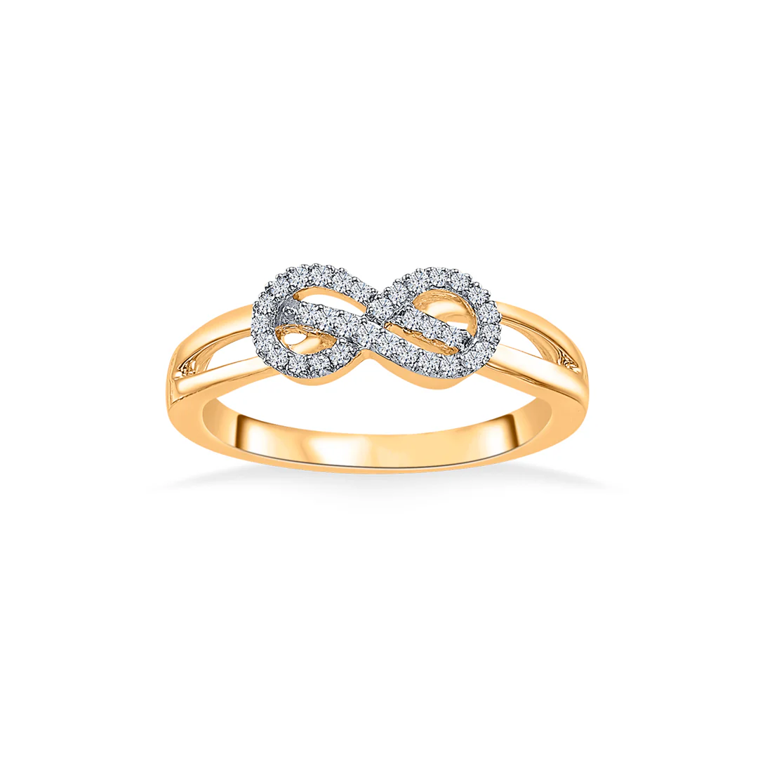 Infinity Gold & Diamond Ring For Women - Image 2