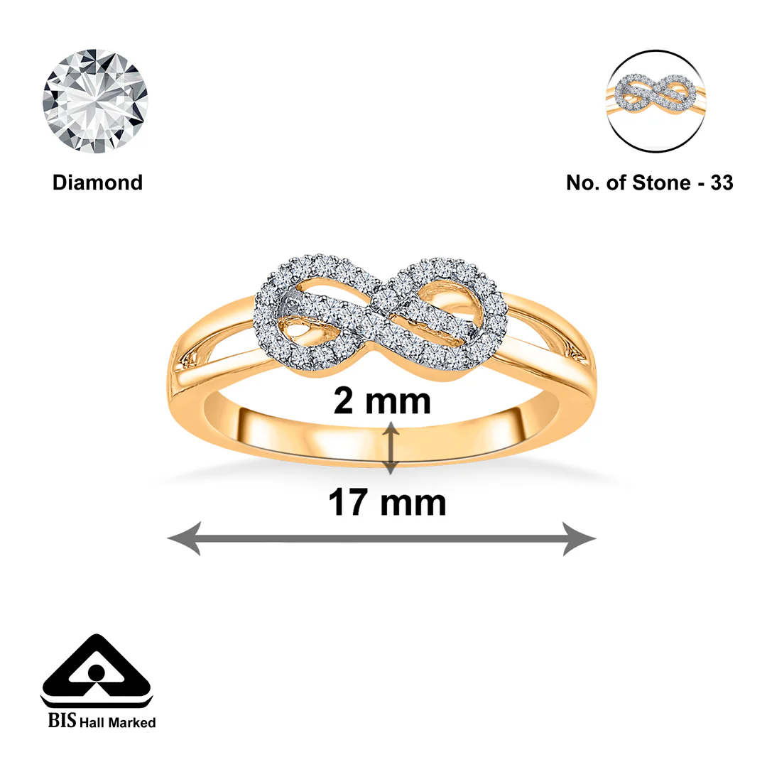 Infinity Gold & Diamond Ring For Women - Image 4