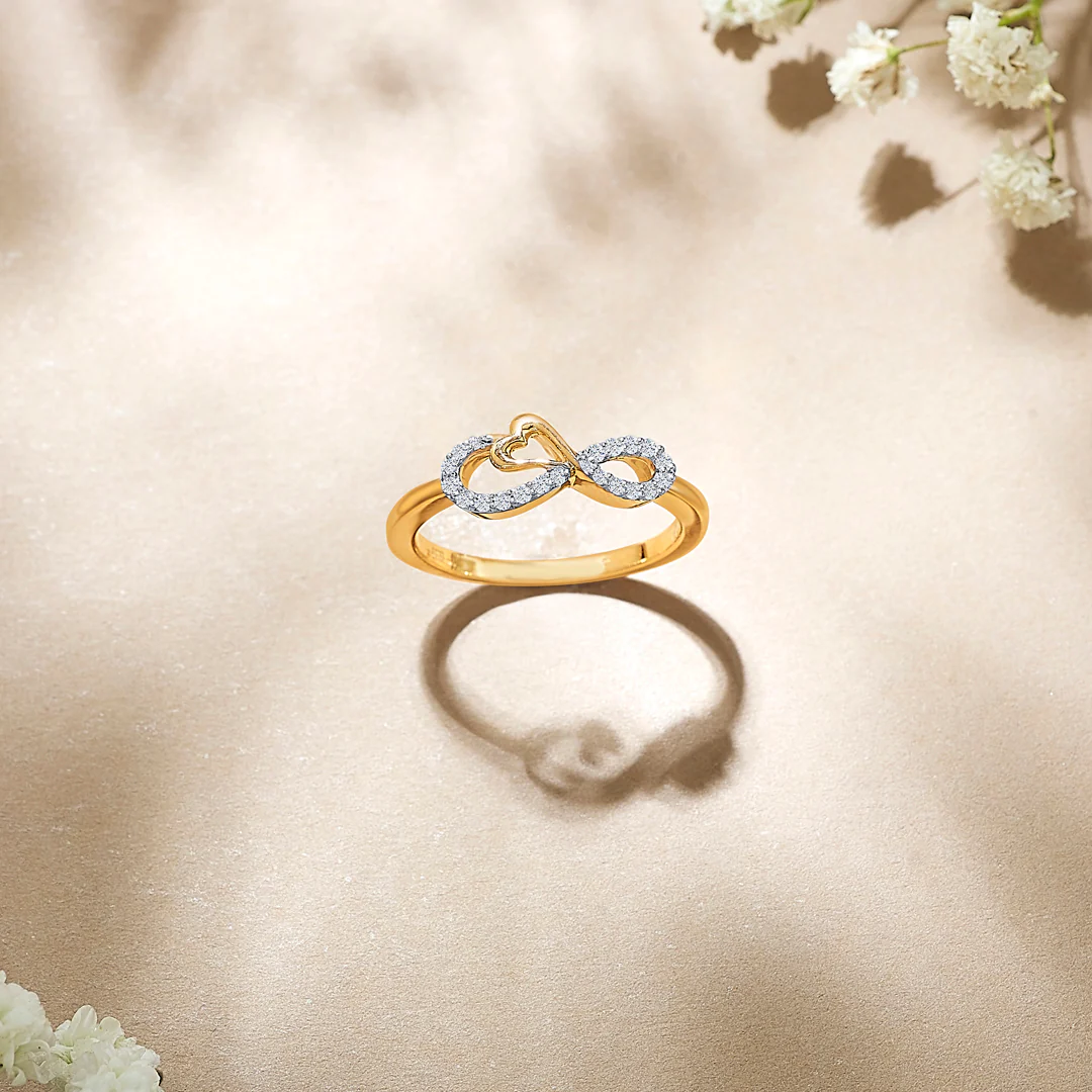 Infinity of Heart Gold & Diamond Ring