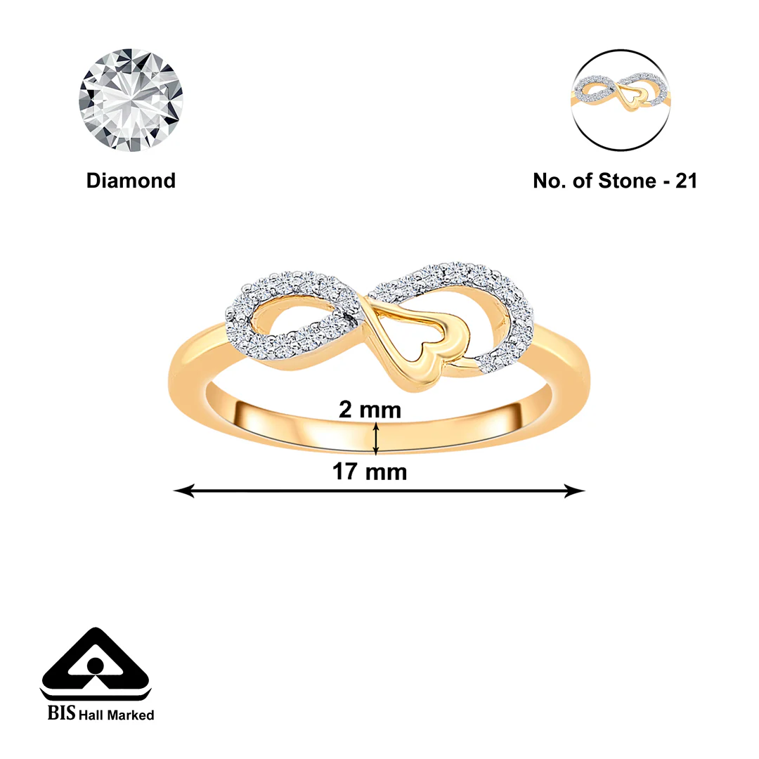 Infinity of Heart Gold & Diamond Ring - Image 4