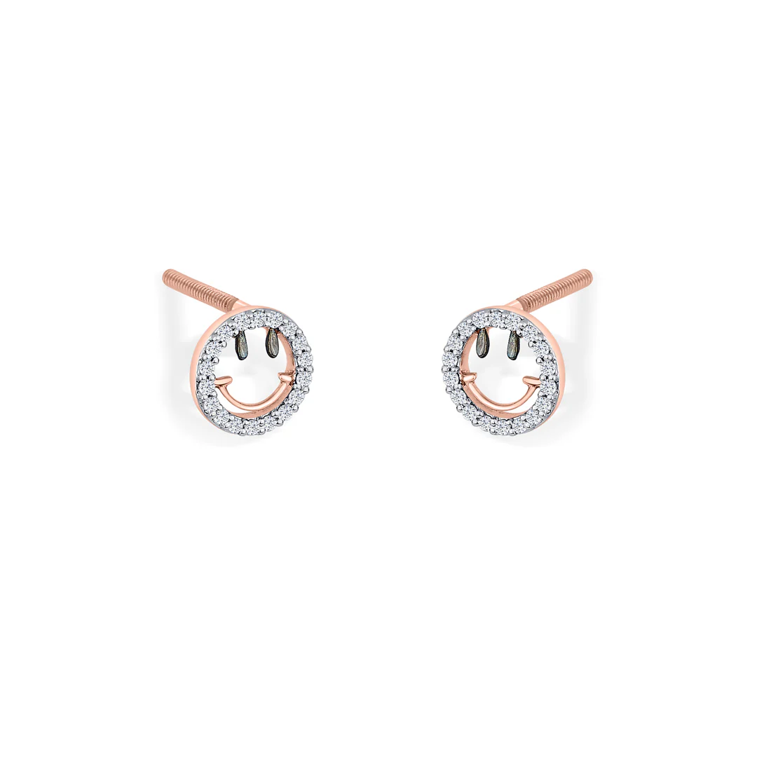 Jolly Shine Rose Gold Stud Diamond Earring For Women - Image 3