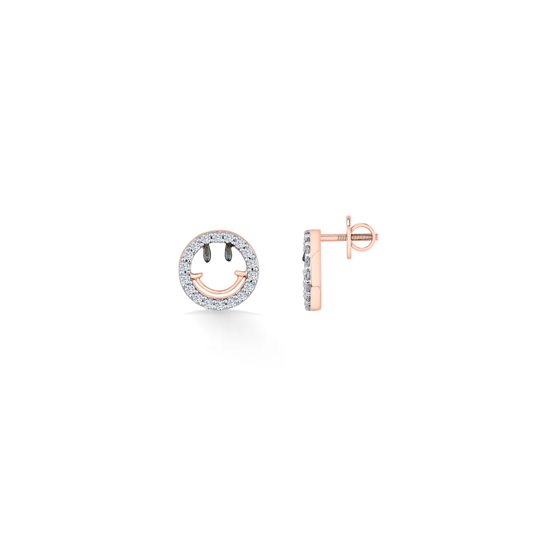 Jolly Shine Rose Gold Stud Diamond Earring For Women - Image 4