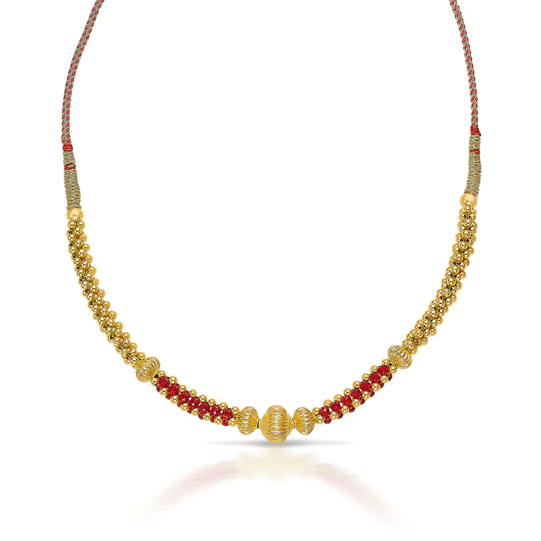Kanthamani Red Gold Thushi Necklace - Image 3