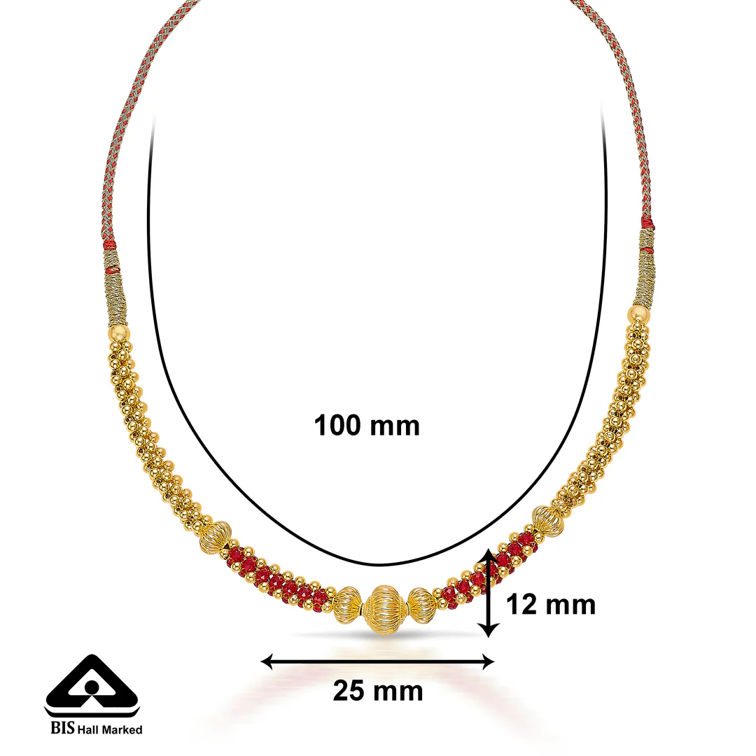 Kanthamani Red Gold Thushi Necklace - Image 4