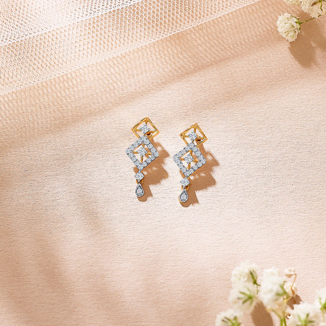Kite Yellow Gold & Diamond Drops & Dangler Earring
