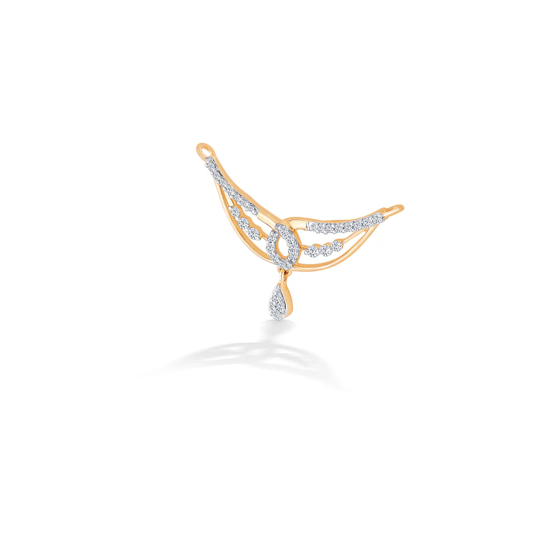 Knotted Paisley Yellow Gold & Diamond Tanmaniya Mangalsutra For Women - Image 3