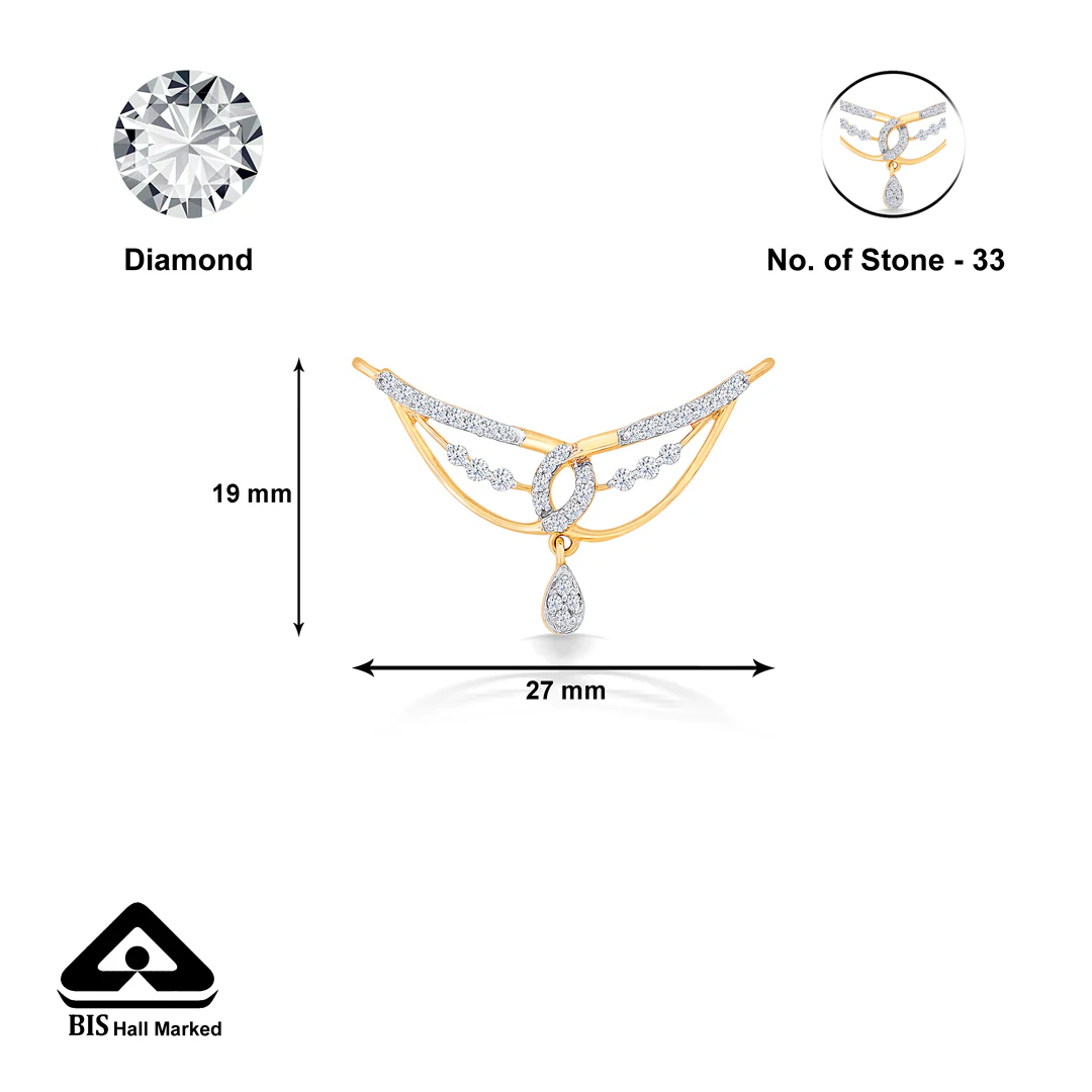 Knotted Paisley Yellow Gold & Diamond Tanmaniya Mangalsutra For Women - Image 5