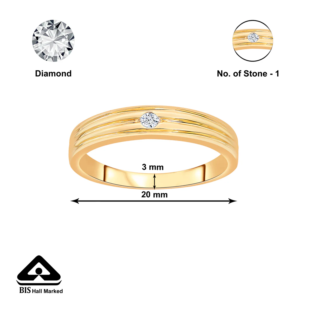 Kyro Strip Gold & Diamond Ring - Image 4