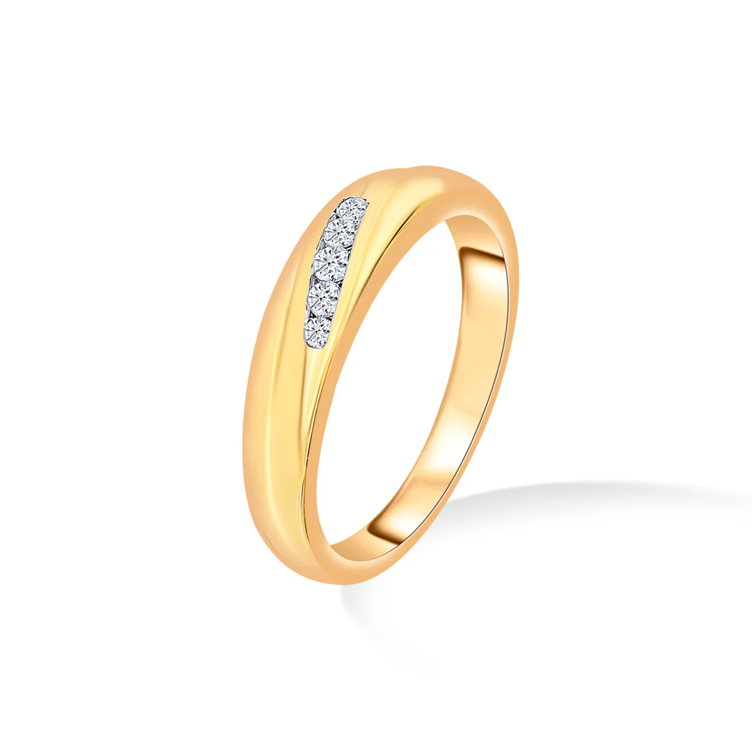 Kyros Curve Gold & Diamond Ring - Image 2