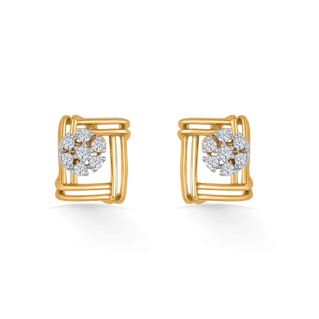 Lattice Glow Gold & Diamond Pendant Set For Women - Image 2