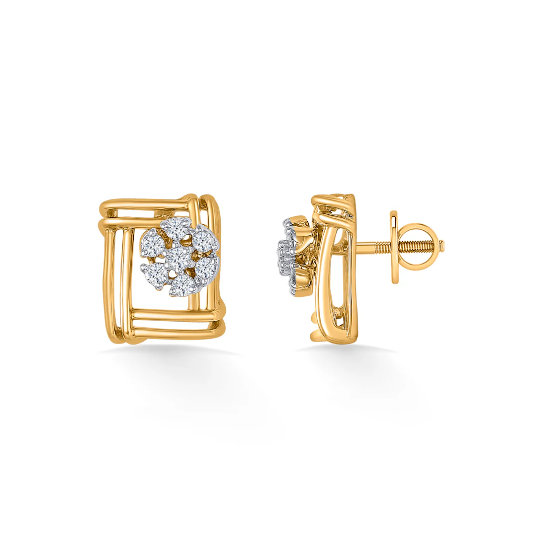 Lattice Glow Gold & Diamond Pendant Set For Women - Image 3