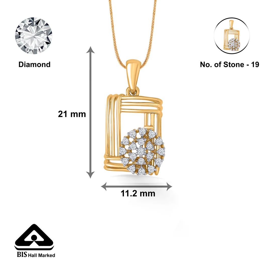 Lattice Glow Gold & Diamond Pendant Set For Women - Image 8