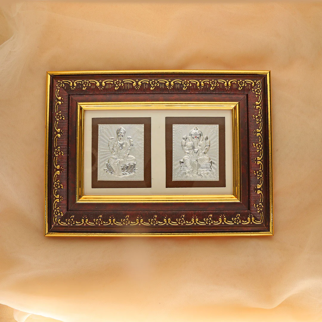 Laxmi and Ganpati Silver Frame - Image 5