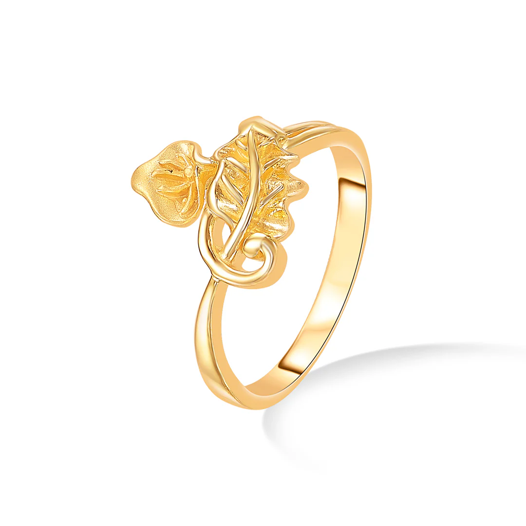 Leafy Canopy Gold Casual Ring For Women - Image 3