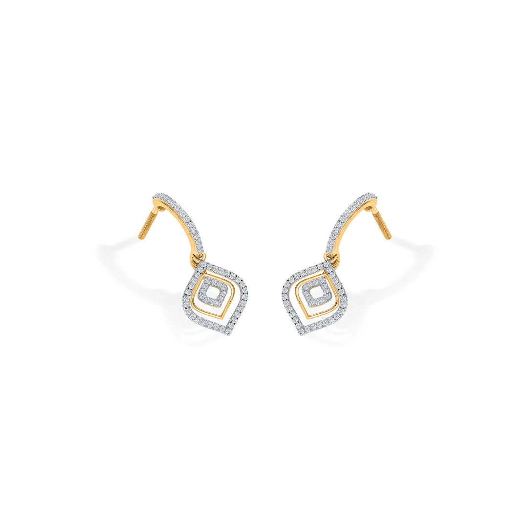 Leafy Gold & Diamond Diamond Earring Earring For Women - Image 4