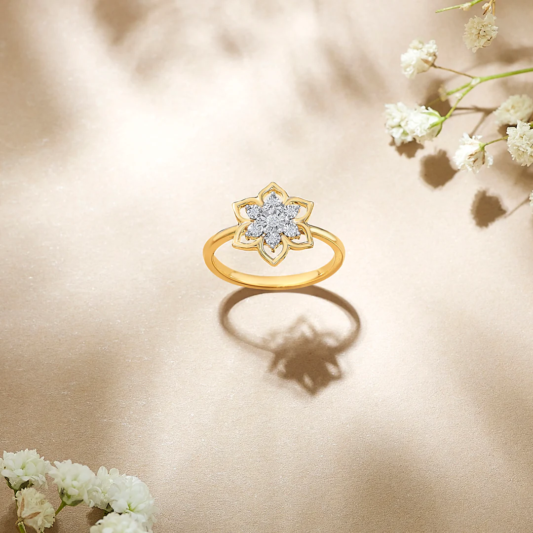 Lily Blossom Gold & Diamond Ring