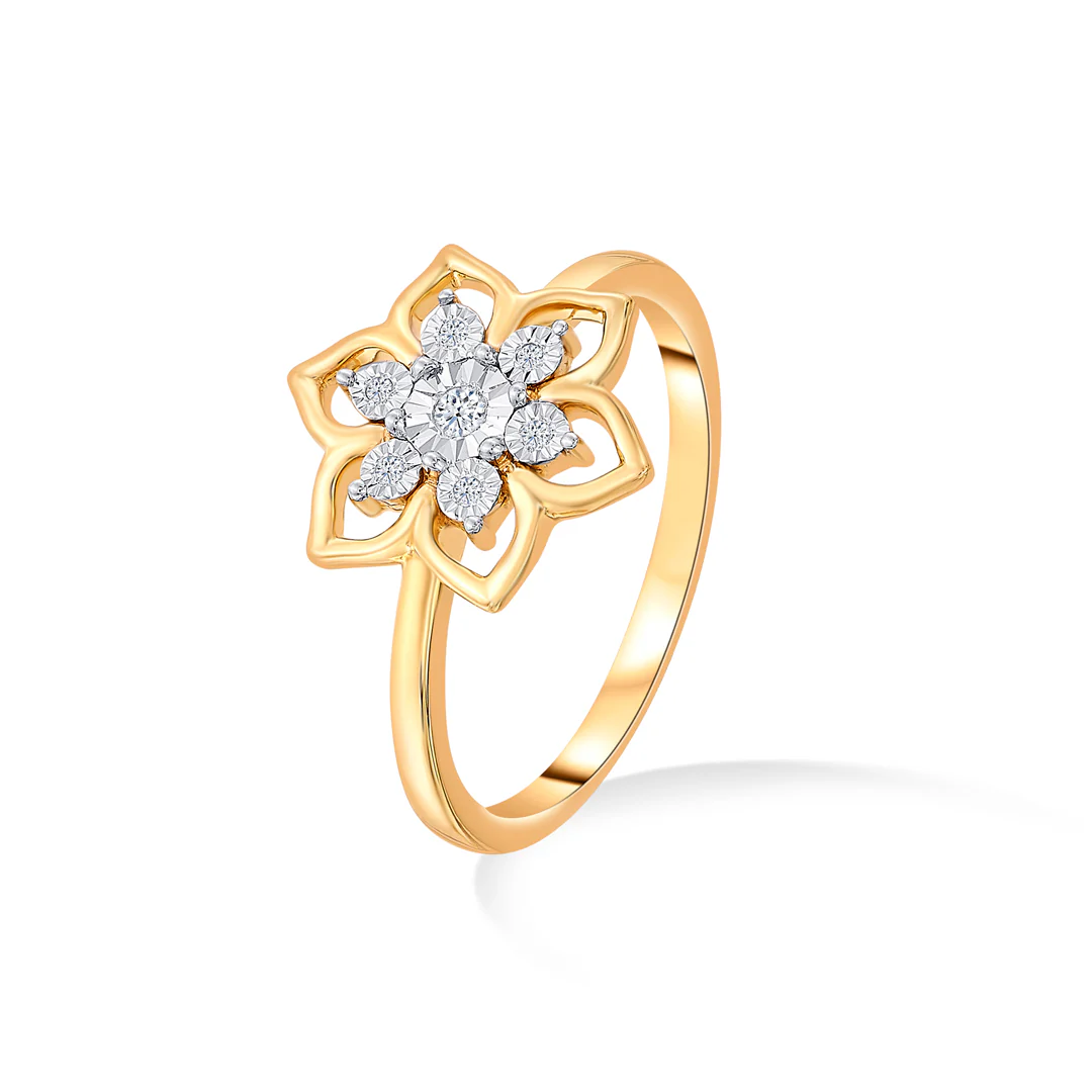 Lily Blossom Gold & Diamond Ring - Image 2