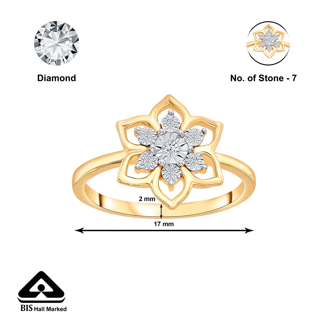 Lily Blossom Gold & Diamond Ring - Image 4